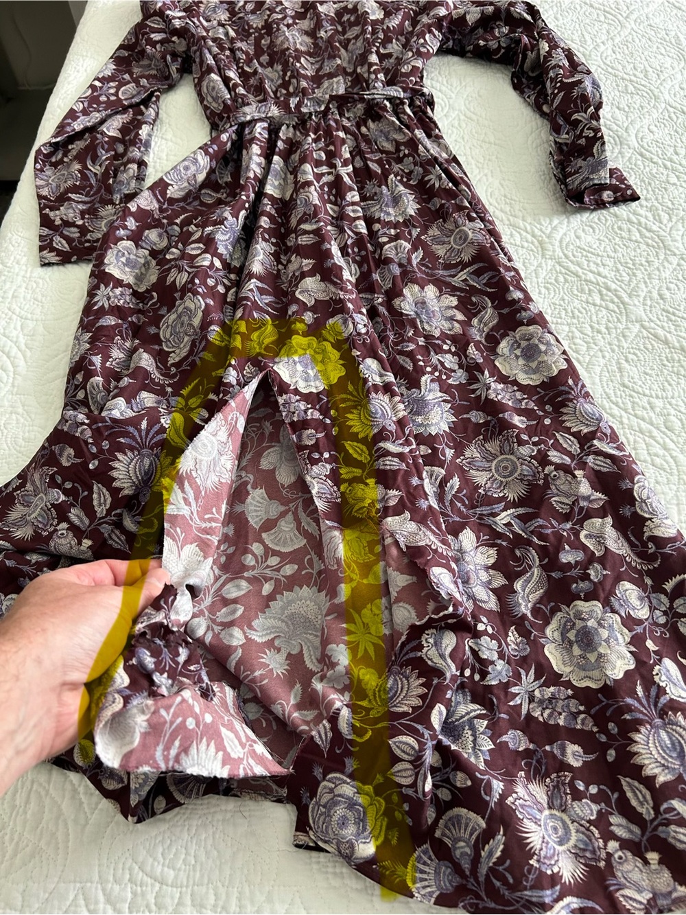 Derek Lam Purple Floral Long Sleeve Dress *torn* - Picture 14 of 14